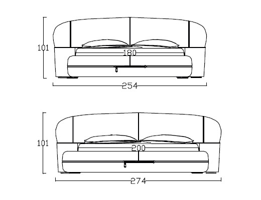 Итальянская кровать ZIP - Размеры