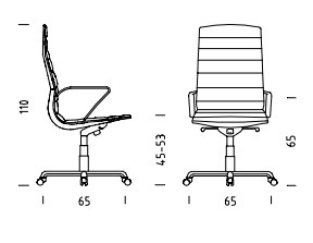 Итальянское офисное кресло Polflex Epico_размеры