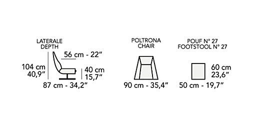 Итальянское кресло  фабрики Nicoline IDRA_размеры