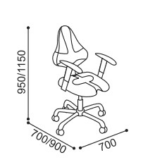 Детские офисные кресла Kulik-System KIDS-размеры