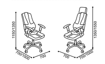 Офисные компьютерные кресла Kulik-System BUSINESS_размеры